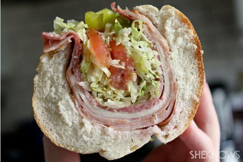 Here's how you build the original hoagie, and don't let anyone tell you different Hoggie Subs, Italian Hoagie Recipe, Italian Sandwich Recipes, Lunch Board, Wendy's Frosty, Hoagie Sandwiches, Cold Sandwich Recipes, Cowboy Butter, Italian Hoagie