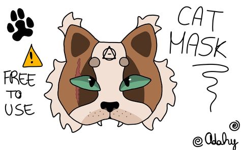 Cat therian mask idea free to use! I hope yall like it! Cat Mask Ideas Therian, Therian Mask Drawing, Cat Therian Mask Idea, Brown Cat Therian Mask, Therian Mask Ideas Free To Use, Therian Mask Ideas Free To Use Drawing, Calico Cat Therian Mask, Free Therian Mask Ideas, Therian Cat Mask Ideas