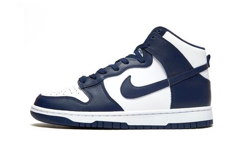 Nike High, Navy Man, Nike Dunk High, Dunk High, Navy Shoes, Nike Sb Dunks, Blue Nike, Navy Leather, Midnight Navy