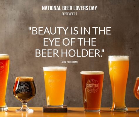 Cheers 🍻 to National Beer Lovers Day! On September 7, National Beer Lover's Day celebrates the grains, hops and brewing methods across many eras. It's a good day to sit back, relax and fill your glass with an ice-cold, frothy beer and savor every gulp! Who's ready to sing "99 Bottles of Beer on the Wall?!" 🍺😁🍺 #BeerLoversDay #Cheers #BeerMe #CraftBeer #Beer Beer Holders, It's A Good Day, Lovers Day, September 7, Beer Lovers, Pint Glass, Craft Beer, Good Day, Beer Glasses