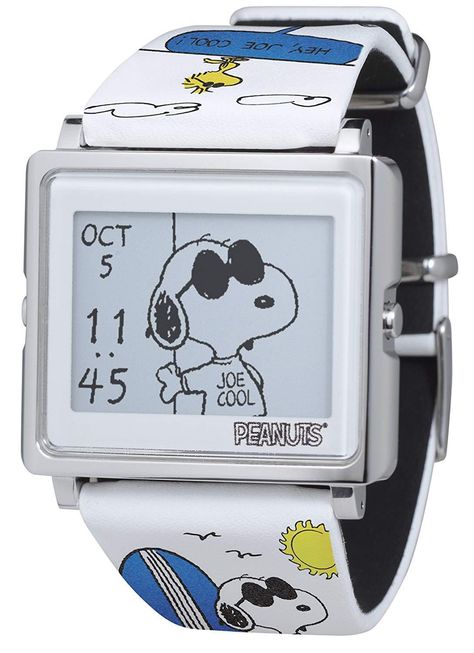 EPSON Smart Canvas PEANUTS Wrist Watch Snoopy Joe Cool Watch. #EpsonSmartCanvasWatch #MenWatch #WatchesForMen #WomenWatch #WatchesForWomen #DigitalWatch #WatchesGiftIdeas #WomenWatchIdeas #MenWatchIdeas #GiftsForWomen #GiftsForMen #ValentinesGiftForGirlfriend #ValentinesGiftForBoyfriend #ValentinesGiftIdeas #SnoopyWatch Snoopy Watch, Snoopy Items, Peanut Gang, Silver Watches Women, Brown Watches, Flying Ace, Seiko 5 Sports, Snoop Dog, Charlie Brown Snoopy