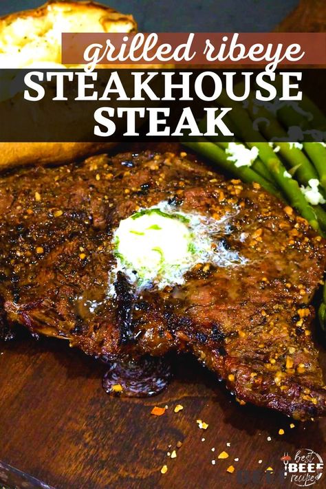 Grilled Rib Eye Steak, Grilled Ribeye Steak Recipes, Steak On Gas Grill, Beef Rib Steak, How To Cook Ribeye, Grilled T Bone Steak, Steak Rub Recipe, Baked Brisket, Rib Eye Recipes