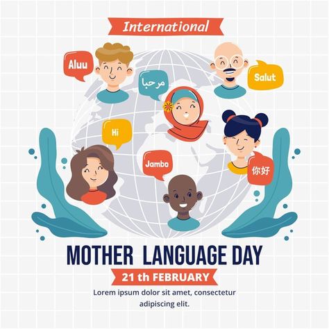 International Mother Language Day, Mother Language Day, Communication Illustration, Hari Hari, Day Illustration, Cv Template, A Bridge, Learning Centers, A Love