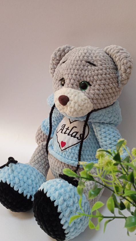 Crochet personalized Teddy Bear, Big plush bear Amigurumi, Teddy Bear Stuffed Toy, personalized toy Teddy Bear Big, Amigurumi Teddy Bear, Bear Amigurumi, Personalised Teddy Bears, Plush Yarn, Big Plush, Eyes Color, Crochet Teddy, Bear Birthday