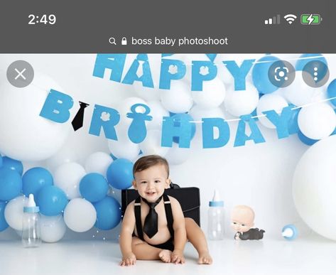 Boss Baby Photoshoot, Boy Photoshoot, Bday Photoshoot, First Bday, Baby Boss, 1 Year Birthday, 2nd Birthday Party Themes, Birthday Shoot, 1st Year