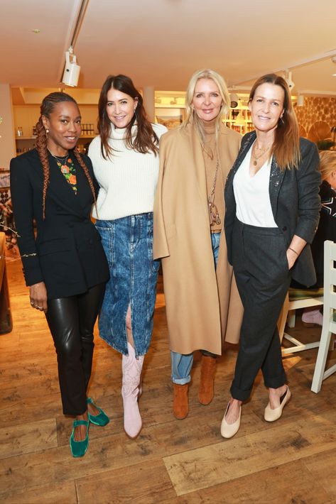 Susan Bender Whitfield, Lisa Snowdon, Amanda Wakeley and India Hicks wearing the Pink Sands Collection India Hicks, Penelope Chilvers, Sand Collection, Boot Collection, Amanda Wakeley, Pink Sand, Launch Event, Ballet Pumps, Cowboy Boot