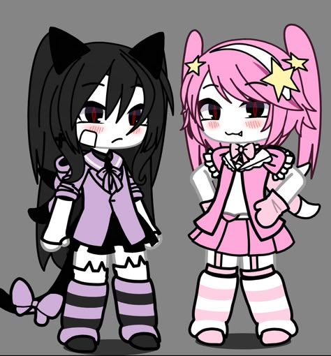 Kuromi Gacha Life Outfit, My Melody Gacha Life, My Melody Gacha Club, Gacha Kuromi, Gacha Life Oc Ideas, Sanrio Cafe, My Melody Outfit, Kuromi And My Melody, Gacha Life Oc