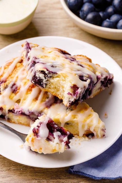 Blueberry Scones with Lemon Glaze - Nurtured Homes Blueberry Cinnamon Rolls, Blueberry Cookies, Blueberry Desserts, Blueberry Bread, Blueberry Scones, Blueberry Cobbler, Lemon Glaze, Blueberry Recipes, Lemon Raspberry