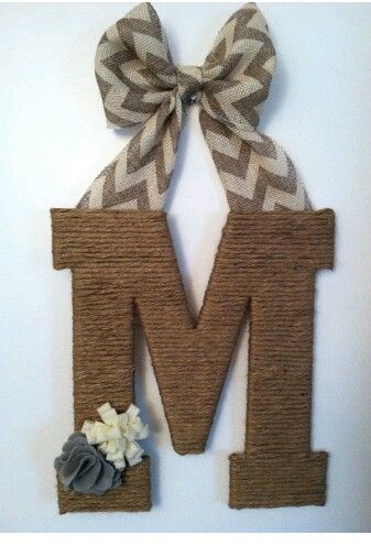 Twine Letters, Twine Crafts, Letter Decor, Burlap Crafts, Letter A Crafts, Craft Night, Letter M, Decorative Letters, Crafty Craft