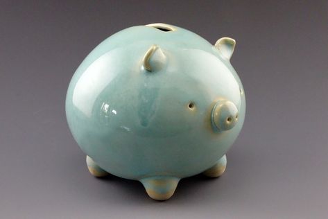 Pig Ceramic Sculpture, Coin Bank, Money Box, Clay Ideas, Piggy Bank, Cow, Coin, Money, Ceramics