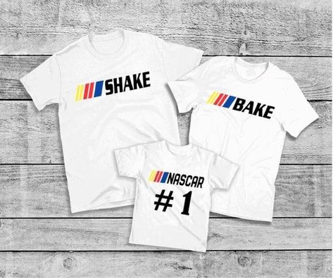 First Birthday Theme Boy, Shake And Bake, Racing Birthday, Baby First Birthday Themes, Talladega Nights, Boys First Birthday Party Ideas, Kids Birthday Shirts, Baby Birthday Themes, Race Car Birthday Party