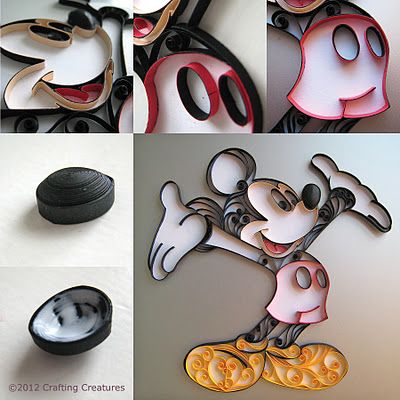 Crafting Creatures: Quilled Mickey Mouse Mickey Mouse Crafts, Paper Quilling For Beginners, Makes Me Laugh, Mouse Crafts, Desain Quilling, Quilled Paper Art, Quilled Creations, Quilling Tutorial, 3d Quilling