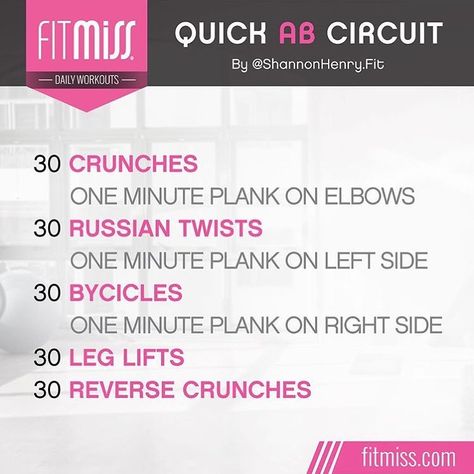 Fitmiss Workouts, An Workout, Quick Abs, Fit Nurse, Ab Circuit, Reverse Crunches, Daily Workouts, Russian Twist, Leg Lifts