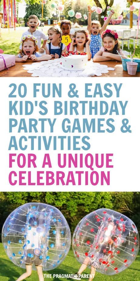 Discover 20 fun, unique & easy-to-organize birthday party games & activities for kids, complete with supply lists for a special celebration. Activities For Kids Birthday Party, Baby Birthday Party Games, Outdoor Birthday Games, Kids Birthday Party Games, Easy Birthday Party Games, Party Activities For Kids, Games Activities For Kids, Backyard Birthday Parties, Simple Birthday Party