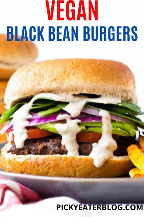 Spicy Black Bean Burgers, Vegan Black Bean Burgers, Vegan Black Bean Burger, Gluten Free Burger, Black Bean Burger Recipe, Vegan Burger Recipe, Vegetarian Recipes Dinner Healthy, Veggie Burgers Recipe, Gluten Free Buns