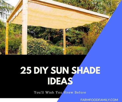 22 Easy DIY Sun Shade Ideas for your Beautiful Backyard Easy Diy Pergola Cheap, Deck Sun Shade, Sun Shade Ideas, Diy Sun Shade, Diy Tent Canopy, Yard Structures, Backyard Tent, Shade Ideas, Diy Tent