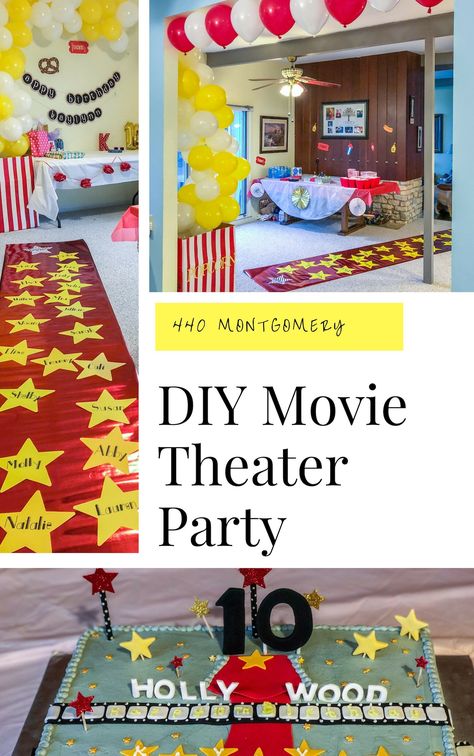 Party Themes: A DIY Movie Theater Birthday - Parties by Tanea Indoor Decorating Ideas, Movie Theater Birthday Party, Diy Movie Theater, Movie Theater Birthday, Movie Theatre Birthday Party, Movie Theater Theme, Movie Theater Party, Movie Theme Birthday Party, Theatre Party