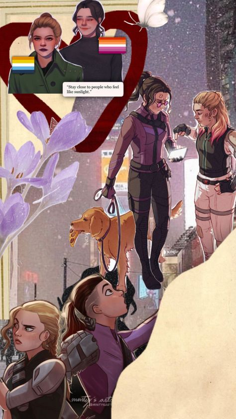 #yelenabelova #katebishop #aroace #lesbian #bestfriend #marvel #mcu Marvel Lesbian, Kate X Yelena, Hawkeye Comic, Best Marvel Characters, Superhero Memes, Yelena Belova, Kate Bishop, Marvel Women, Marvel Wallpaper