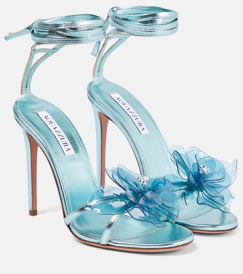 Zsa Zsa, Dr Shoes, Aquazzura Shoes, Cute Shoes Heels, Floral Sandals, Fancy Shoes, Cute Heels, Shoe Inspo, Blue Heels