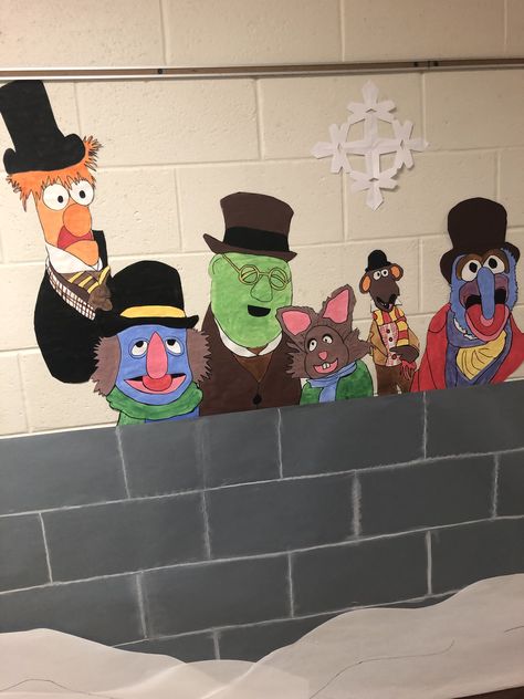 Muppet Christmas Carol Decorations, A Christmas Carol Themes, Muppets Christmas Carol, Classroom Door Decorating, Christmas Hallway, Muppets Christmas, Christmas Doors, Muppet Christmas, Classroom Doors