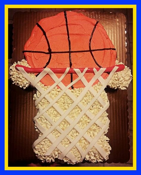 Basketball pull apart cake                                                                                                                                                                                 More Football Cupcake Cakes, Cupcakes Pastel, Ball Cupcakes, Basketball Cupcakes, Pull Apart Cupcake, Basketball Ideas, Ideas Cupcakes, Pull Apart Cupcake Cake, Cupcake Illustration