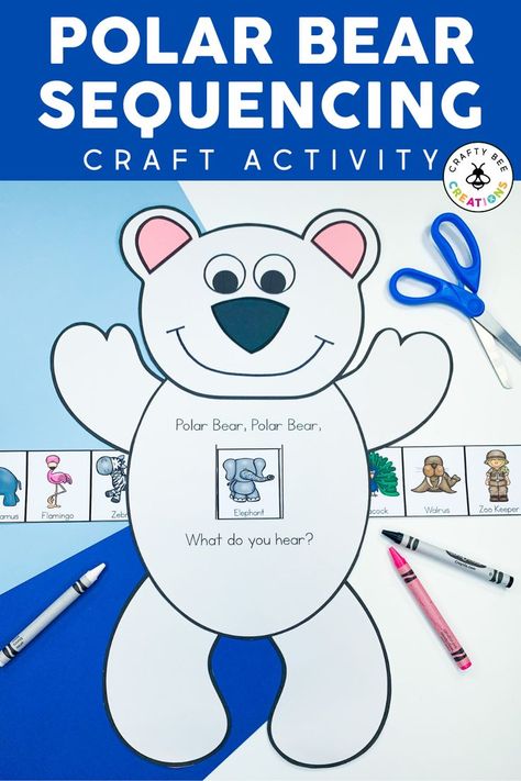 Polar Bears Activities, Polar Bear Craft, Bear Craft, Brown Bear Brown Bear, What Do You Hear, October Activities, School Speech Therapy, Mini Booklet, Zoo Keeper