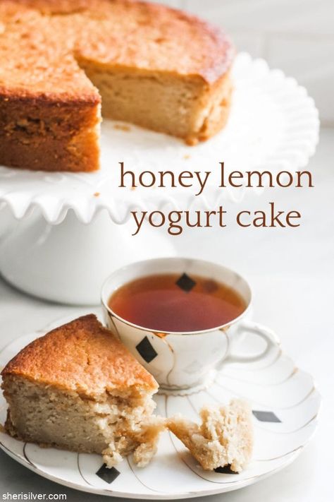 sugar free: honey lemon yogurt cake | Sheri Silver - living a well-tended life... at any age Sugar Free Baking Recipes, Sugar Free Honey, Lemon Yogurt Cake, Honey Dessert, Honey Cake Recipe, Sugar Free Baking, Healthy Honey, Sugar Free Cake, Honey Yogurt