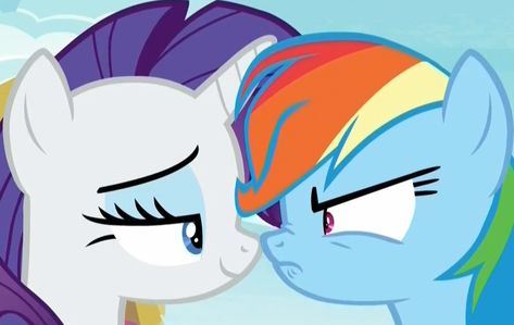 #2043426 - angry, bickering, boop, cropped, eye contact, female, frown, lidded eyes, looking at each other, mare, narrowed eyes, noseboop, nose to nose, nose wrinkle, pegasus, pony, ponyville, rainbow dash, rarity, safe, screencap, shipping fuel, smiling, smug, smugity, the end in friend, unicorn - Derpibooru - My Little Pony: Friendship is Magic Imageboard End In Friend, Rarity And Rainbow Dash, Eyes Looking At Each Other, Nose Wrinkles, Lidded Eyes, Mlp Rarity, Looking At Each Other, My Little Pony Characters, Fnaf Drawings