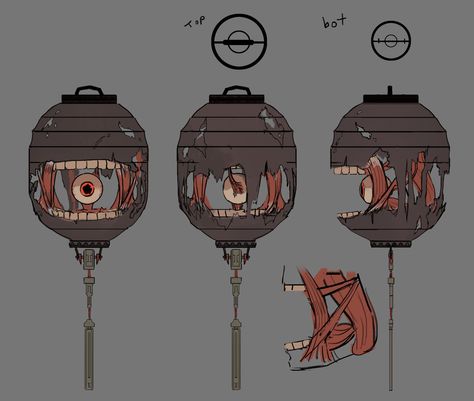 Yokai Monster Art, Yokai Concept Art, Lantern Character Design, Lantern Yokai, Yokai Aesthetic, Yokai Character Design, Obake Yokai, Lantern Concept Art, Lantern Reference