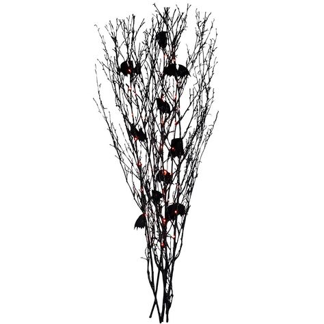 Northlight 4' Black Glittered Halloween Branch with Bats - Orange LED Lights | BJ's Wholesale Club Halloween Branches, Orange Led Lights, Clean Metal, Artificial Branches, Floor Vases, Twig Branch, Glitter Design, Christmas Central, How To Clean Metal