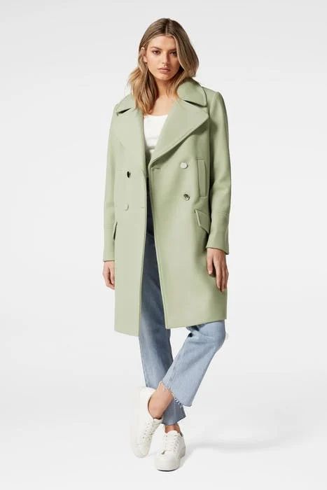 TANYA COAT PISTACHIO | Online Outlet | Otrium Coat Outfit, Pistachio Green, Green Coat, Coat Outfits, Neutral Fashion, Forever New, Pistachio, Trench Coat, Outlet