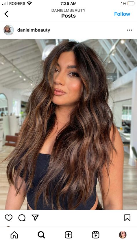 Brown Hair Colors Dark Roots, Highlights For Chocolate Brown Hair, Brunette Balayage Hair 2024, Face Framing Highlights Brunette, Fall Hair Color For Brunettes 2024, Balayage Brown Hair, Shadow Roots Hair, Dark Roots Hair, Brown Hair Color Shades