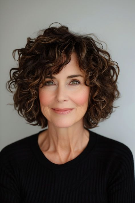 Style A Short Bob, Short Permed Hair, Short Curly Hairstyles For Women, Natural Curly Hair Cuts, Grey Curly Hair, Grey Hair Inspiration, Hairstyles For Women Over 60, Medium Curly Hair Styles, Short Wavy Hair