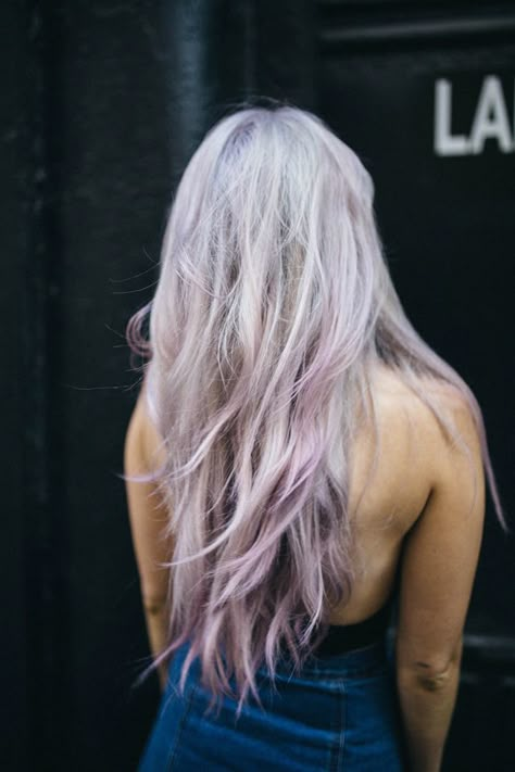 Blonde And Lilac Hair, Icy Blondes, Lavender Blonde, Blush Hair, Beach Blonde, Black Ponytail Hairstyles, Lilac Hair, Colourful Hair, Lavender Hair