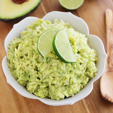 Avocado Lime Rice via @thecomfortkitchen Cooking Avocado, Lime Rice Recipes, Avocado Rice, Lime Rice, Mango Salsa, Mexican Dishes, Rice Recipes, On The Side, Mexican Food Recipes