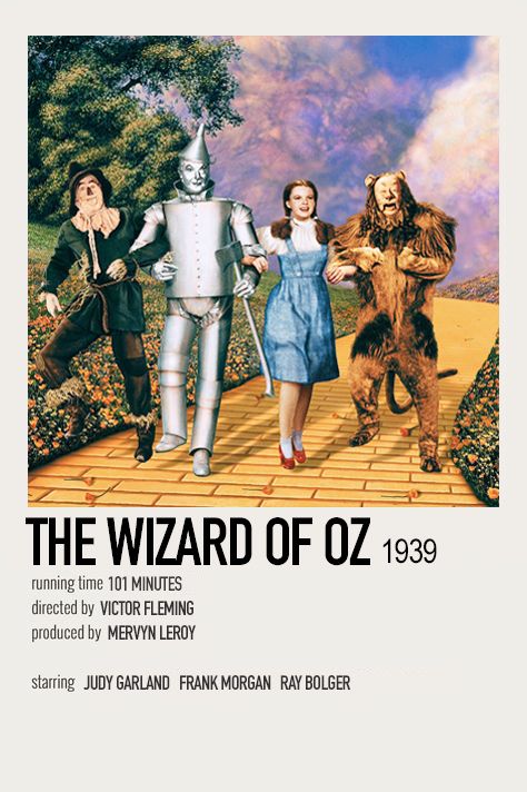 minimalistic polaroid poster made by @wcnderlcnd (me) Minimalistic Polaroid Poster, Wizard Of Oz Film, Musical Theatre Posters, Wizard Of Oz Musical, Wizard Of Oz Movie, Wizard Of Oz 1939, Oz Movie, Iconic Movie Posters, Movie Card