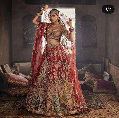 Palampore Chintz, Rimple Harpreet, Lehenga With Blouse, Maroon Lehenga, Rimple And Harpreet Narula, Mughal Architecture, Deep Maroon, Time Drawing, Indian Inspired