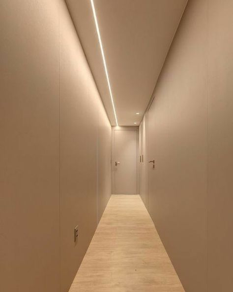 Corridor Led Lighting, Corridor Lighting Design, Cove Light, Lighting Hallway, Modern Tv Unit Designs, Entrance Lighting, Corridor Design, Corridor Lighting, Cabinet Medical