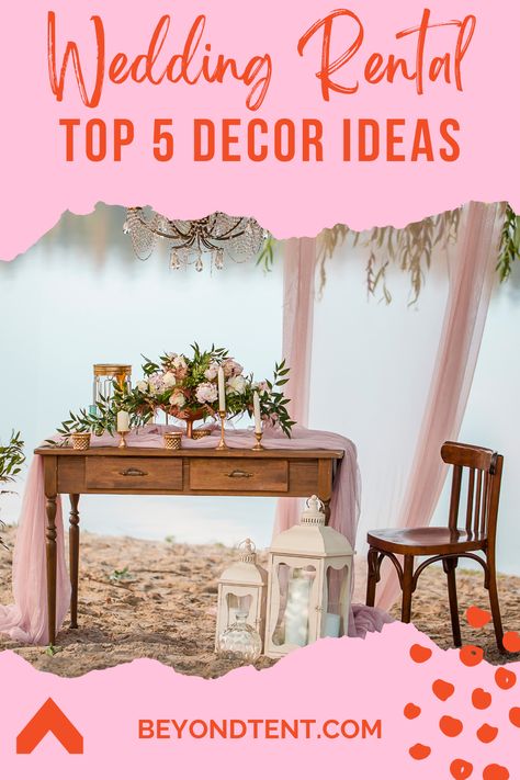 Planning a wedding is an exciting and joyful experience for couples, and as a party rental business or event venue, you have the opportunity to contribute to their special day by providing stunning wedding decor. In this blog post, we'll explore the top 5 wedding decor ideas that will add elegance and charm to any wedding celebration. Wedding Rental Business, Party Rental Business Ideas, Diy Party Props, Party Rental Business, Party Rental Ideas, Event Rental Business, Party Rentals Business, Floral Design Business, Wedding Rental