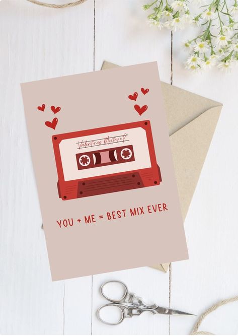 Card Valentines Day, Our Song, Valentine's Day Greeting Cards, Digital Card, Valentines Day Card, Valentine Day Cards, Spotify Song, Mixtape, Happy Valentines Day