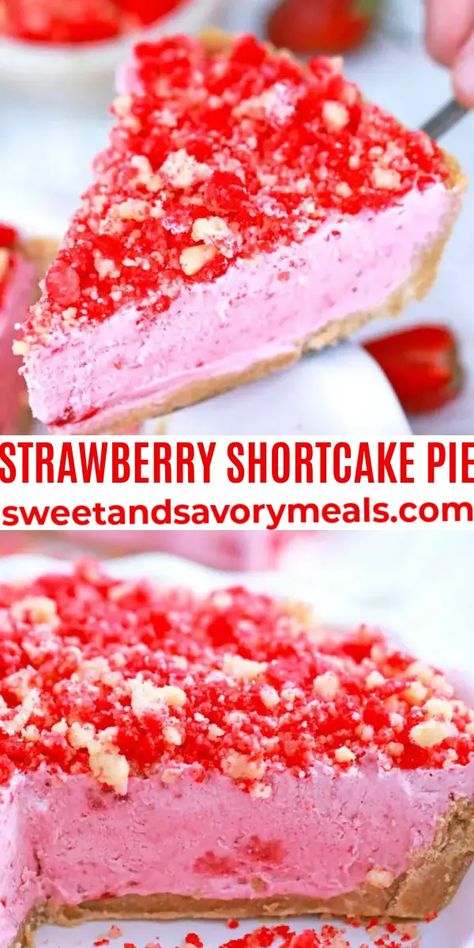 Healthy Strawberry Pie, Strawberry Shortcake Pie, Freezer Pie, Strawberry Pies, Easy Strawberry Jam, Dairy Foods, Strawberry Crumble, Strawberry Shortcake Ice Cream, Strawberry Pie Recipe