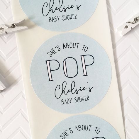 Shes About To Pop, Ready to Pop Stickers, Baby Shower Stickers, Ready to Pop Labels by InvitedToo on Etsy She's About To Pop, Popcorn Baby Shower Favors, Baby Shower Popcorn, About To Pop, Popcorn Favors, Pop Baby Showers, Baby Shower Labels, Birth Announcement Template, Birth Announcement Girl