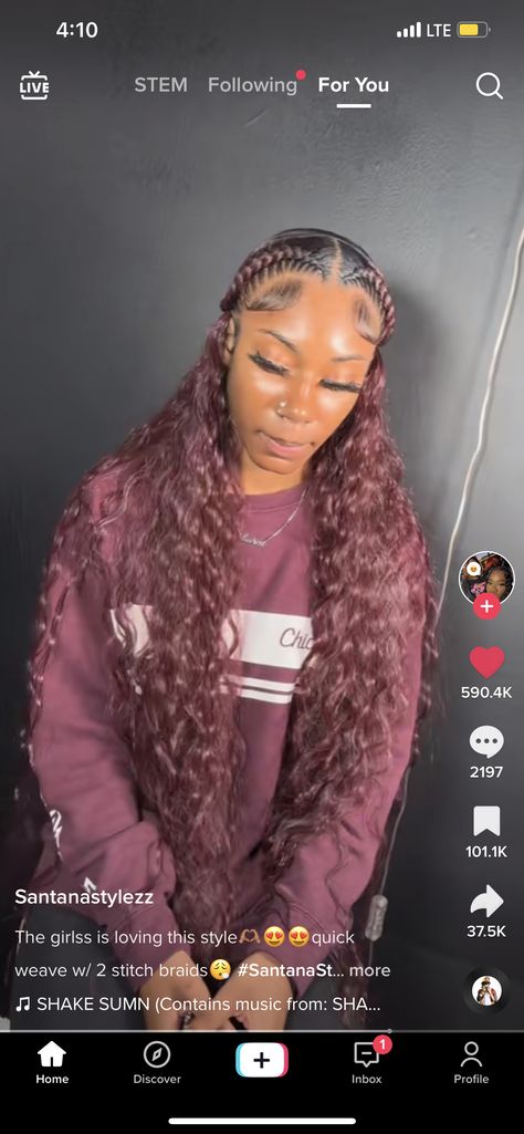 Two Stitch Braids With Weave, 2 Stitch Braids With Quick Weave, 2 Stitch Braids, Stitch Braids, Braids With Weave, Quick Weave, Braid Hairstyles, Straight Hair, Straight Hairstyles