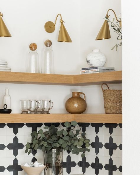 Riad Tile on Instagram: “Our star and cross tile is back in stock. Pictured here on the backsplash designed by @hagit_taylor⁠.⁠ ⁠ Repost from @hagit_taylor⁠ 📷:…” Cross Tile Backsplash, Encaustic Tile Backsplash, Wet Bar Makeover, Cement Tile Kitchen, Star And Cross Tile, Kitchen Cement, Bar Makeover, Cross Tile, Riad Tile