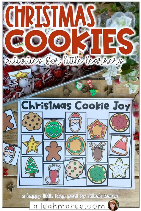 Hands On Christmas Activities Preschool, Christmas Cookie Activities For Kids, Christmas Baking Preschool, Deck The Halls Activities For Toddlers, Holiday Theme Preschool, Cookie Theme Preschool, Christmas For Toddlers Activities, Cookie Activities For Preschool, Christmas Pre K Activities