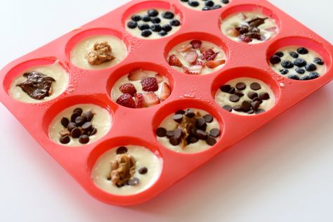 Pancake Muffins - This Little Home of Mine Silicone Mini Muffin Pan Recipes, How To Do Pancakes, Mini Muffin Pan Recipes, Pancake Muffins Recipe, Mini Pancake Muffins, Pancake Cups, Muffin Cups Recipes, Muffin Pan Recipes, Silicone Muffin Cups