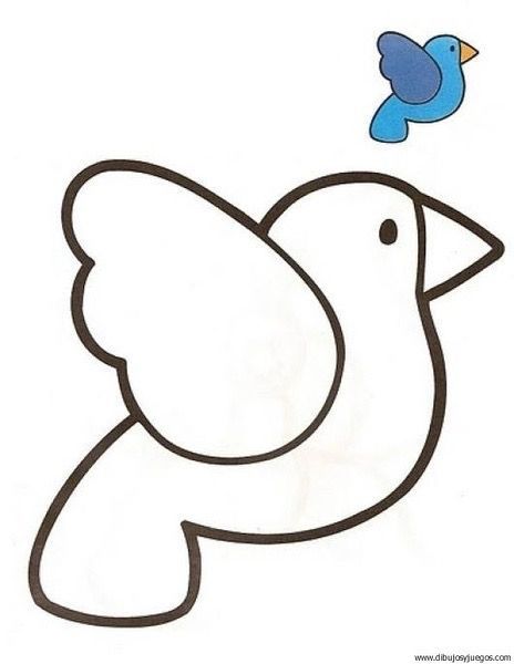 Bird Template, Free Kids Coloring Pages, Applique Templates, Easy Drawings For Kids, Animal Crafts For Kids, Basic Drawing, Easy Coloring Pages, Paper Art Craft, Cute Easy Drawings