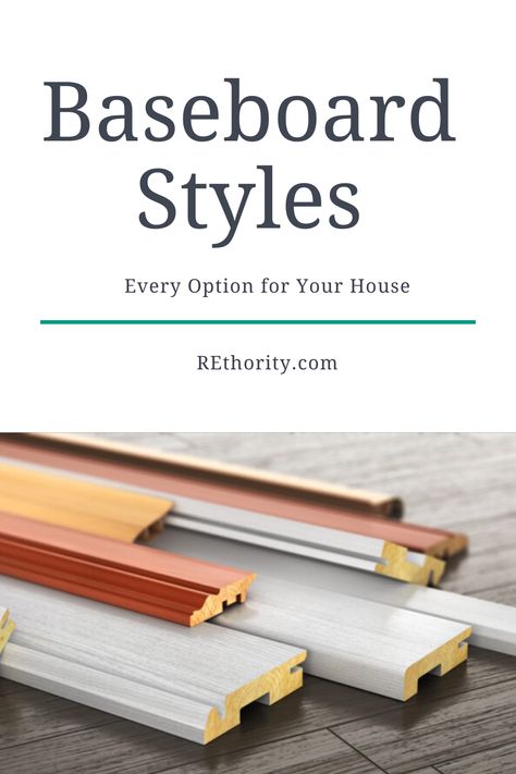 Whether you are building or renovating a home, knowing the different baseboard styles available helps you better design your rooms. Read on to learn the various types of baseboards, their features, and when to use them.  #baseboards #woodwork #homeguide #renovation #diy Types Of Baseboards, Baseboard Trends 2024, Types Of Baseboard Trim, Baseboard Trim Styles, Baseboards And Trim Ideas, Farmhouse Baseboards, Baseboard Ideas, Modern Baseboards, Baseboard Styles