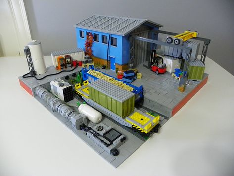 Lego Cargo Train, Lego Decals, Lego Factory, Lego Train Tracks, Cargo Train, Train Yard, Lego Boat, Lego Machines, City Ideas