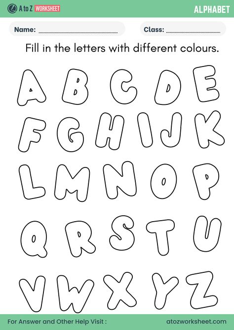 Help your child learn the alphabet with our fun and easy color Alphabets Worksheet! This worksheet is perfect for young learners in preschool, kindergarten, or early grade levels, designed to improve their handwriting and letter recognition skills. Follow A to Z Worksheet For More and Must visit our Website. #alphabet #abcd #alphabettracingworksheet #letteratracing #kindergartentracingworksheet #alphabetlearning A-z Worksheet, A To Z Worksheet, Alphabets Worksheet, Z Worksheet, Alphabet Names, Learn The Alphabet, Alphabet Tracing Worksheets, Color Worksheets, Alphabet Worksheets